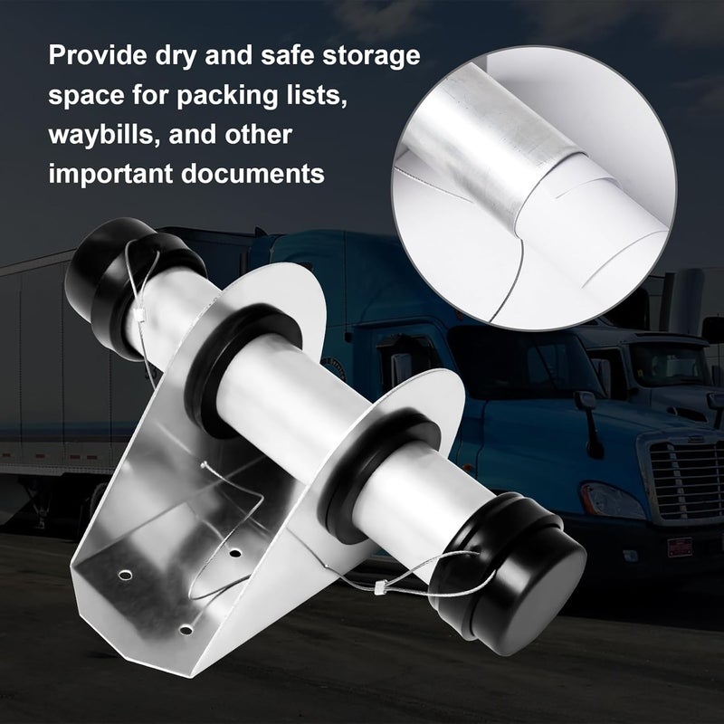 Cabtherlyn Trailer Document Holder Waterproof Registration Card Box with End Caps for Truck Trailers Body Auto Vehicle Tractor Insurance Aluminum 1-5/8" x 9-7/16" Tube Style (4 Pack) - Image 3